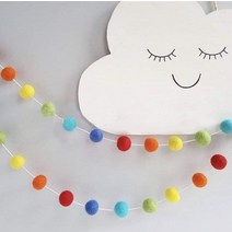 diy 레인보우 폼폼 생일 가랜드
