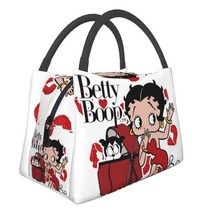 바퀴 달린 아이스박스 캐리어형 캠핑용 빈티지 소녀 boop bettys insulated lunch tote bag for women 만화 열 냉각기 식품 도시락 야외 캠핑, 10, 도시락 통