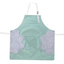 목공용앞치마 목수 공방 고급 남성 공구 앞치마 신제품 조절 방수 앞치마 여성 주방 레스토랑 턱받이 옥스, 03 green_01 싱글 사이즈