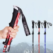 5단 초경량 접이식 등산스틱 2p 한세트, 검정