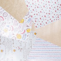 맘앤팩 유산지 왁스지 코팅지 크라프트 샌드위치 햄버거 식품포장지 베이킹 포장종이 왁스페이퍼, 6. 초코유산지화이트스크립트 유산지, 250장