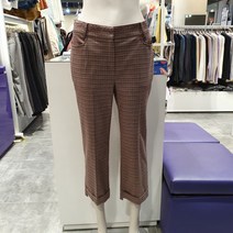 3여성)올리비아로렌 밑단 카브라 붓컷 체크 팬츠 VOCDLXS2251