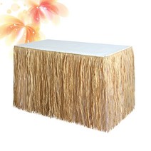 테이블 스커트 잔디 파티 장식 Hawaiian Luau Desksummer 식탁보 연회 커버 투투 홈 밀짚 해변, [01] XXL, [01] As Shown