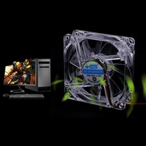 쉬운 설치 80mm 팬 4 블루 LED 컴퓨터 PC 케이스 냉각 CPU 쿨러 조 유 투명, 01 Trasparent