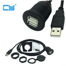 컴퓨터케이블 노트북케이블 USB허브 HDMI 자동차 보트 오토바이용 방수 케이블 USB 2.0 연장 A-수 to 2 플, 01 100cm