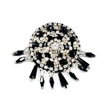 [영화사] 블랙 비즈 브로치 장식 악세사리 와펜 패치