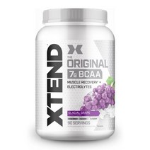 XTEND BCAA 포도 글레이셜 그레이프 90 서빙 헬스 보충제 아미노산 1.3 kg, 1개