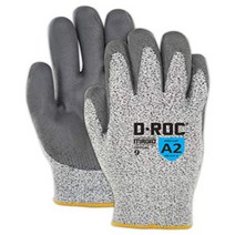 MAGID D-ROC GPD546 Polyethylene/Polyester Glove Gray Polyurethane Palm Coating Knit Wrist Cuff Si, 1, Size 11 (144 Pair), Knit Wris