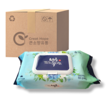 배로물티슈 그린동화 배로 물티슈 캡형 엠보싱 60매x20팩 520g