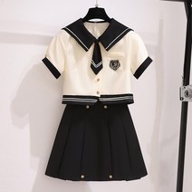학원풍 JK 유니폼 스커트 여름 여성복 여름옷 작은 키 작은 양복 투피스