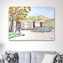나봄갤러리 감나무와 초가집 3 감그림 감나무 액자 사업장추천그림, 5.캔버스 액자