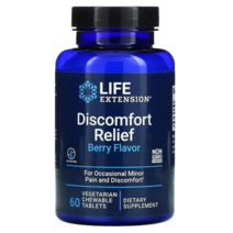 Life Extension Discomfort Relief [PEA] 600mg Berry 60 Vegetarian Chewable Tablets [2개월분], 4EA, 4개, 60정