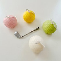 골프공캔들 골프공초&골프채키링세트 머리올리기선물, 핑크, 잉글리쉬페어&프리지아, 선택안함