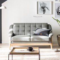 자네트 니엘로 애쉬원목 1인용 2인용 3인용 가죽쇼파 소파, 그레이2인용