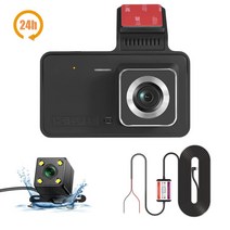 GP 4.0In 대시 캠 자동차 DVR 24H HD 1080P 카메라 듀얼 렌즈 비디오 레코더 블랙 박스 사이클 대시캠 미러 운전, [01] 24H with rear camera
