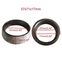 개스킷 가스킷 1pcs 35mm-75mm 직경 자동차 머플러 배기 파이프 흑연 가스켓 씰 링 배기 테일 파이프 플랜지 도넛 가스켓 머플러 씰 링, 1개 57x71x17mm, 08 1pcs 57x71x17mm