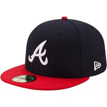 뉴에라 애틀랜타 브레이브스 AC 퍼포먼스 홈 59fifty 5950 피티드 캡 MLB 정통, [05] 7 5/8, [01] 해군
