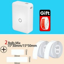 Niimbot-D110 블루투스 무선 감열식 라벨 프린터 휴대용 포켓 스티커 라벨 메이커 아이폰 안드로이드 사무실 가정용, 05 D110 Add 2 Mix White, D110 추가 2 믹스 화이트, free