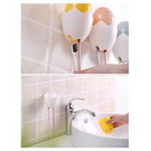 귀여운 달갈 모양 아이 칫솔 걸이+양치컵 청결 간편수납 게스트하우스 원룸, 에그 칫솔걸이 옐로우