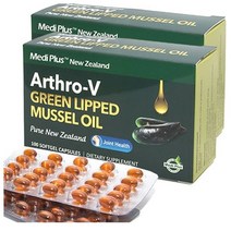 MediPlus Arthro-V Mussel Oil 뉴질랜드 메디플러스 초록입홍합 오일 캡슐 200정 1팩