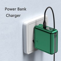 파워뱅크 캠핑용파워뱅크 15000mAh 보조베터리 Qi 무선 충전기 내장 케이블 AC 플러그 휴대용 iPhone 12 Sa, 07 AU Plug White