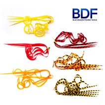 청룡조구 타이라바 튜닝 스커트 컬리타입 자작 참돔, 05.무늬옐로우-컬리타입