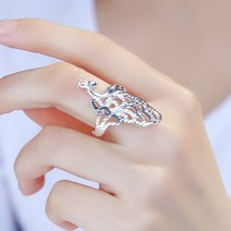 은반지 999순은 반지여성 공작 슈퍼빅 봉황 빈티지 오