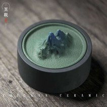 벼루 먹물 보관 접시 서예 산수화 뚜껑 고급 문방사우, 천리강산(덮힌벼루)