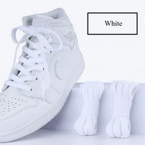 클래식 베이스 AF1 플랫 신발끈 스니커즈 캔버스 신발 농구화 끈 블랙 화이트 색상 액세서리 1 쌍, WHITE