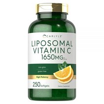 Carlyle 리포솜 비타민 C 1650mg 소프트젤 250개 고효능 GMO 프리 글루텐 프리