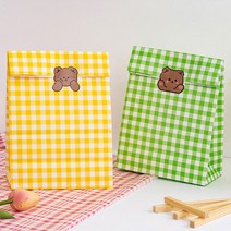 ABM 체크 각대 선물봉투 20매입(색상랜덤)서류봉투 종이봉투 대봉투 페이퍼백 빵봉투 크라프트 대봉투 각대봉투