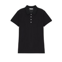 22SS 블랙 퍼피자수 면혼방 반팔카라티셔츠 HSTS2BC61BK