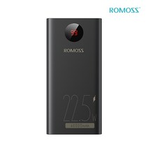로모스 22.5W 고속충전 대용량 보조배터리 40000mAh 멀티단자, PEA40PF, 블랙