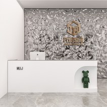 옷가게 카운터 안내데스크 계산대, 120x60x100cm, 심플 화이트