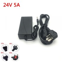 전원 어댑터 AC-DC 24V 5A 변환기 변압기 24v 공급 장치 충전기 LED 스트립 및 로지텍 레이싱 휠 5000mA, UK