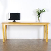 해머슨 원목 책상 일자 600x2000 공부 컴퓨터 2인용 서재, 전체블랙