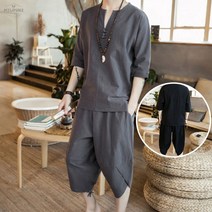 milovhi 빅사이즈 여자 남자 여름 개량한복 린넨 생활한복