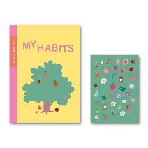 키즈바인더 습관기록장+스티커 초등 노트 어린이 생활계획표 해빗트래커, 습관기록장+스티커세트 (핑크)