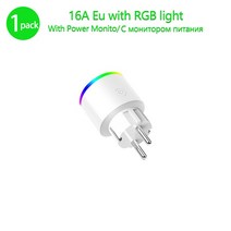 스마트 플러그 16A 와이파이 소켓 Tuya 라이프 앱 EU Alexa 구글 홈으로 작동, [01] Eu 플러그, [01] 1 piece
