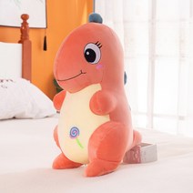 공룡인형 공룡쿠션 애착인형, 핑크, 28cm