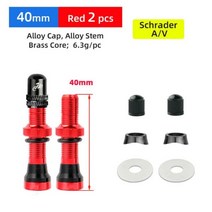 MTB자전거 경량 미니 접이식자전거 Deemount Schrader A V 밸브 40 60mm CNC 가공 양극산화처리 니플 로드 바이크 튜브리스 림 2 피스, 06 AV 40mm Red 2P MA2
