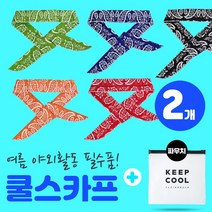 플라잉덕 쿨스카프 아이스 냉머플러 얼음 냉스카프 1+1+전용파우치, 랜덤 2개