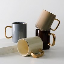 키친몰링 5 엘크 24k 골드 머그컵 400ml, 카키브라운