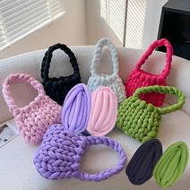 굵은실 자이언트얀 점보 빅사이즈 가방 만들기 뜨개실, 0.46KG, 연핑크