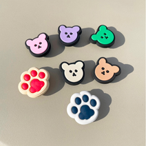 SOY 곰돌이 파츠 7pcs 세트 귀염뽀짝 곰인형 얼굴 발바닥 장식 실내화 꾸미기 아동 성인 뱃지 악세사리