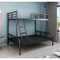 어른2층침대 캐주얼 디자인 이중 침대 떨어짐 방지, 검정색 상부 0.9m 하부 1.2m 2