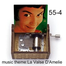 컬러 프린트 아멜리 뮤직 테마 La Valse D'Amelie 박스 핸드 박스 영화 팬 새해 크리스마스 음악 선물 여아용, 04 버건디