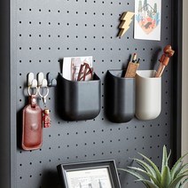 틴우드 타공판 포켓 세트, 블랙, 블랙