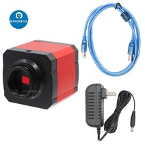 HDMI 현미경 카메라 풀 HD 30FPS 2K 2MP USB 산업용 전자 디지털 비디오 현미경 카메라 전화 CPU PCB 수리, 01 Red