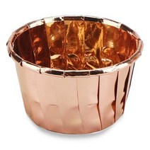 조리일기 은박 베이킹컵 80ml 50P, 로즈골드